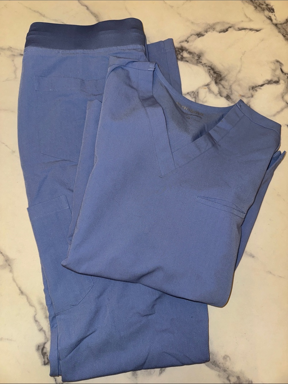 Women's scrub set Straight Leg light blue